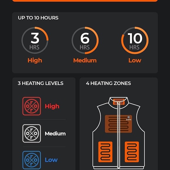 Ororo Women's Heated Vest - Black and Red - Picture 2 of 9